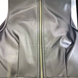 Kirious faux leather crop top.